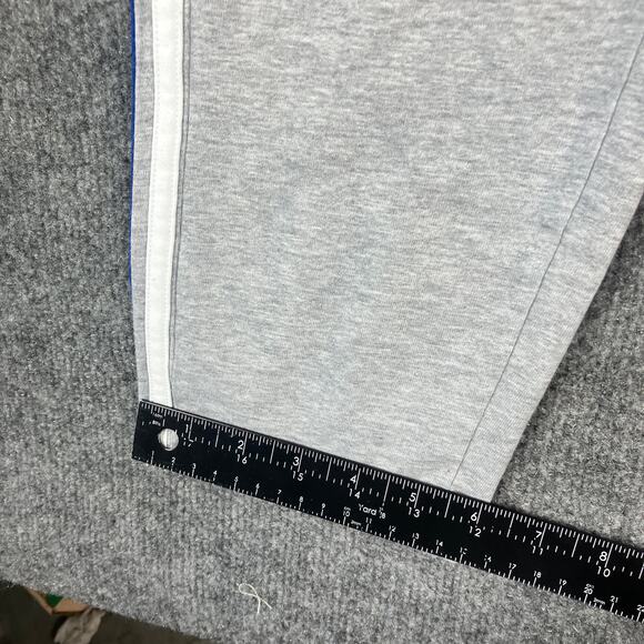 Adidas Track Pants Mens L Gray Joggers 3-Stripes Logo Drawstring Cuffed Athletic - Picture 2 of 11